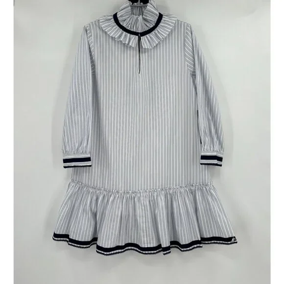 Tuckernuck Women's Grosgrain Trim Oxford Stripe Bouvier Dress sz S NWT - Picture 2 of 5